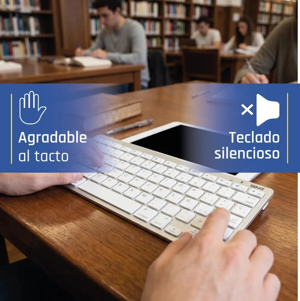 iggual TKL-BK teclado Universal Bluetooth QWERTY Espanhol Prateado - Imagem de Detalhe 88