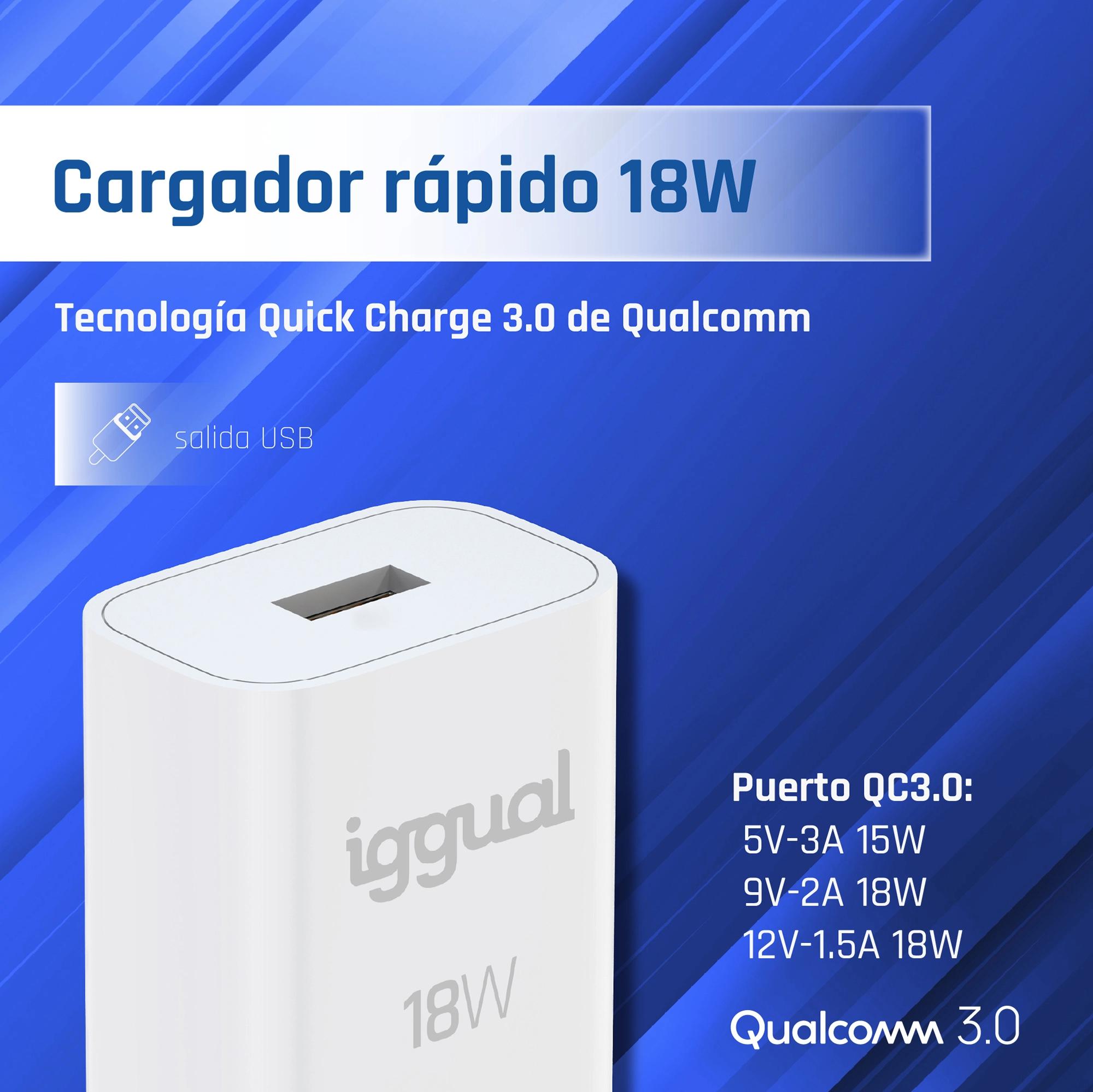 iggual IGG317174 carregador de dispositivos móveis Universal Branco USB Carregamento rápido Interior - Imagem de Detalhe 68
