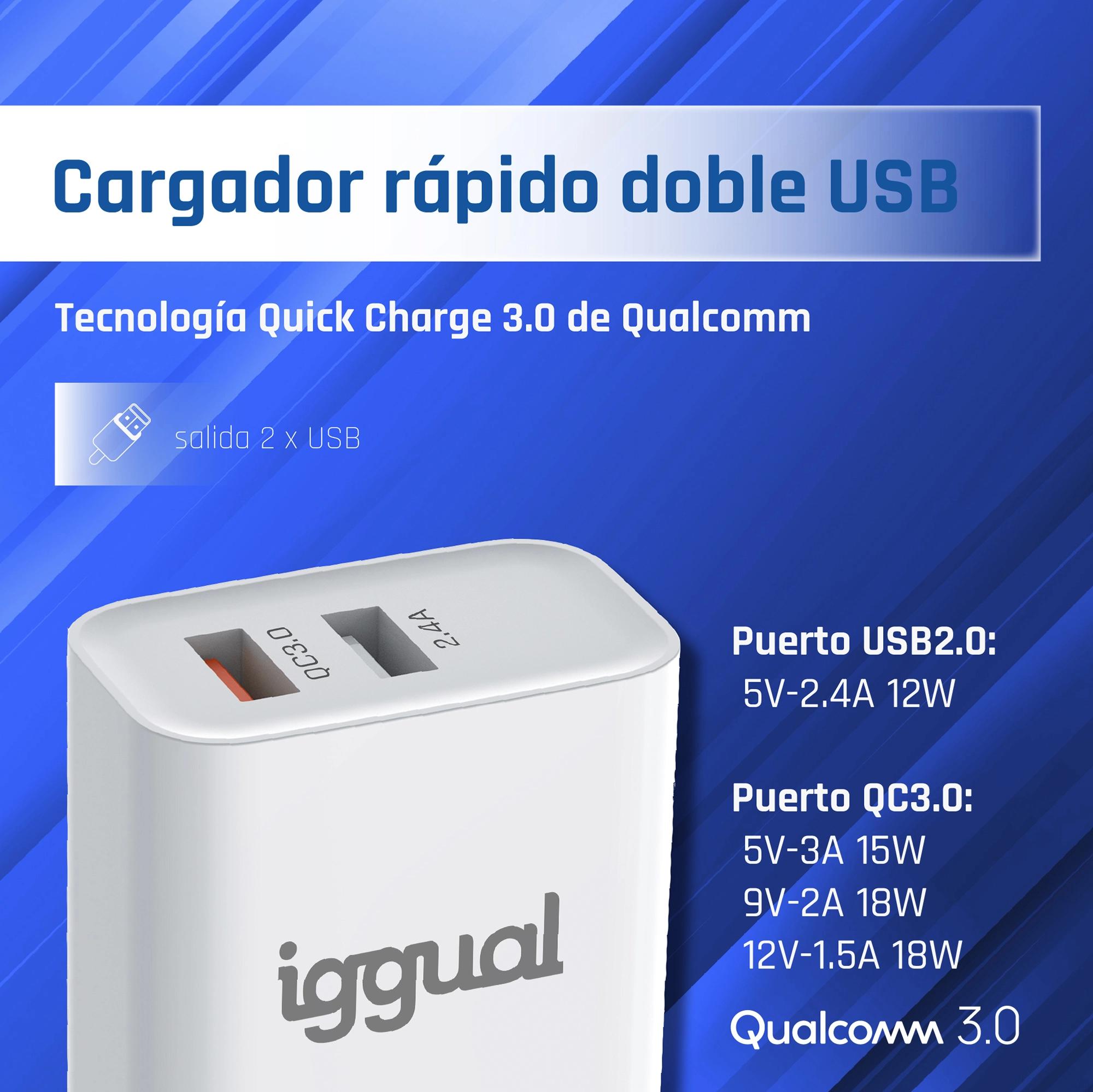 iggual IGG317389 carregador de dispositivos móveis Universal Branco AC Carregamento rápido Interior - Imagem de Detalhe 82