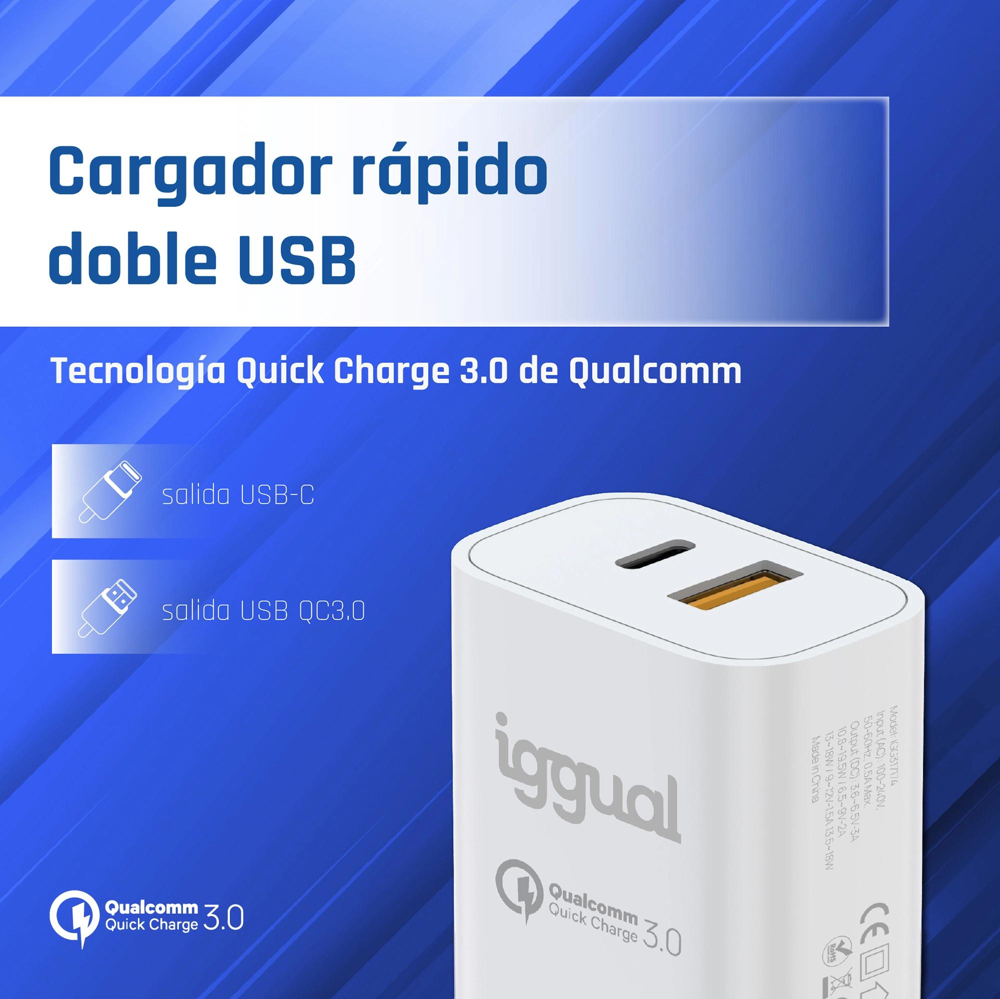 iggual IGG317419 carregador de dispositivos móveis Universal Branco USB Carregamento rápido Interior - Imagem de Detalhe 84