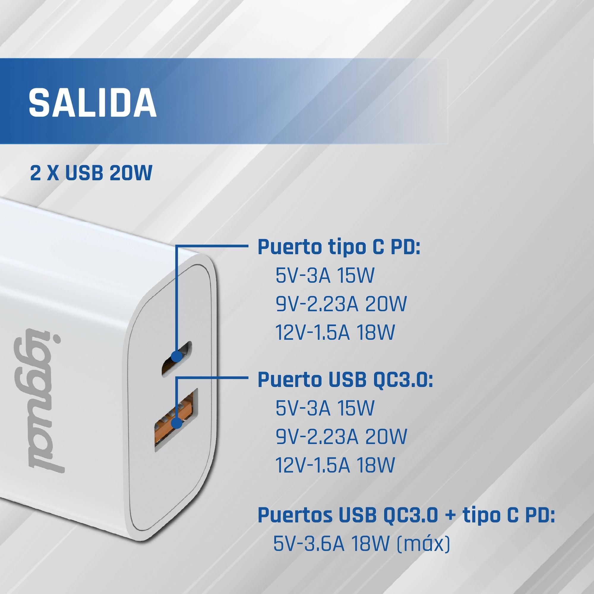 iggual IGG317419 carregador de dispositivos móveis Universal Branco USB Carregamento rápido Interior - Imagem de Detalhe 85