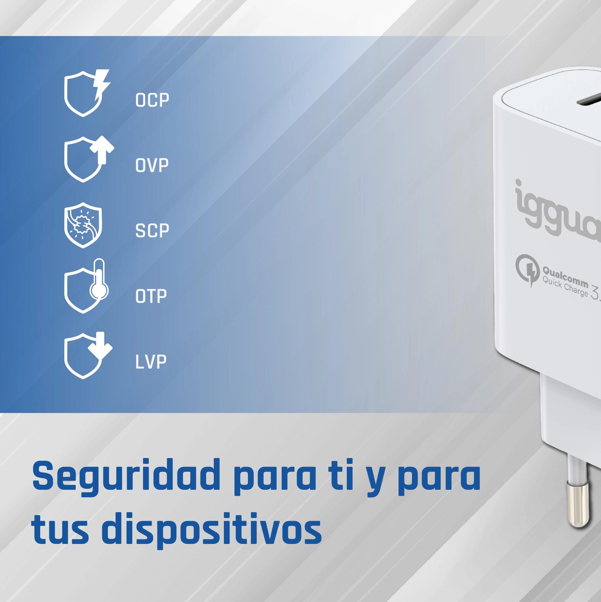 iggual IGG317419 carregador de dispositivos móveis Universal Branco USB Carregamento rápido Interior - Imagem de Detalhe 87