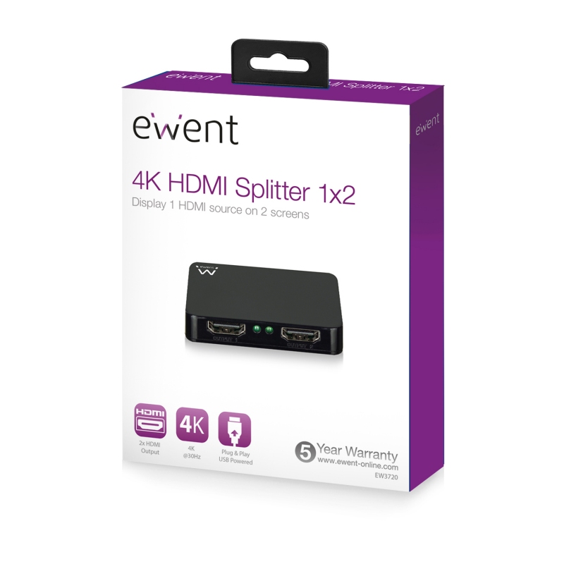 Ewent EW3720 multiplicador de vídeo HDMI 2x HDMI - Imagem de Detalhe 54