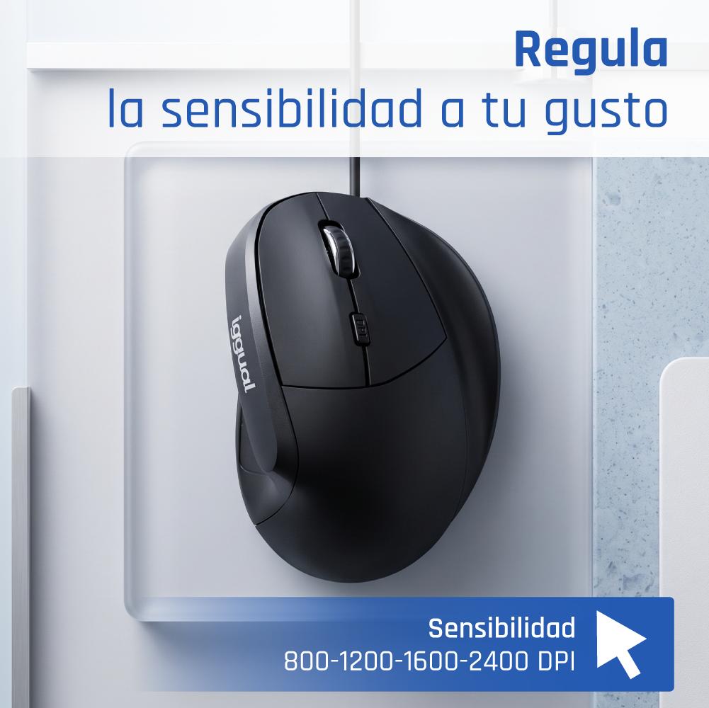 iggual IGG318386 rato Escritório Mão direita USB Type-A Ótico 2400 DPI - Imagem de Detalhe 16