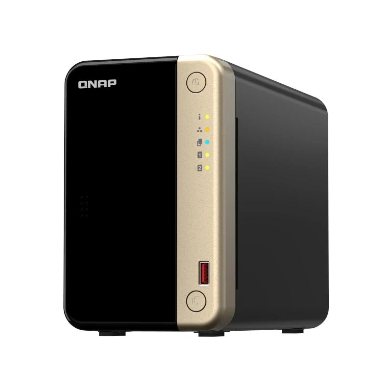 QNAP TS-264 NAS Tower Intel® Celeron® N5095 8 GB 0 TB QNAP QTS Preto, Dourado - Imagem de Detalhe 12