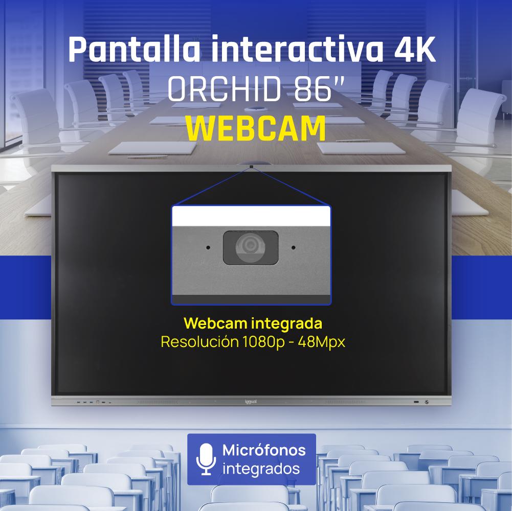 iggual Orchid 86" Webcam Plasma interativo 2,18 m (86") LED Wi-Fi 400 cd/m² 4K Ultra HD Preto Ecrã táctil Processador built-in Android - Imagem de Detalhe 14