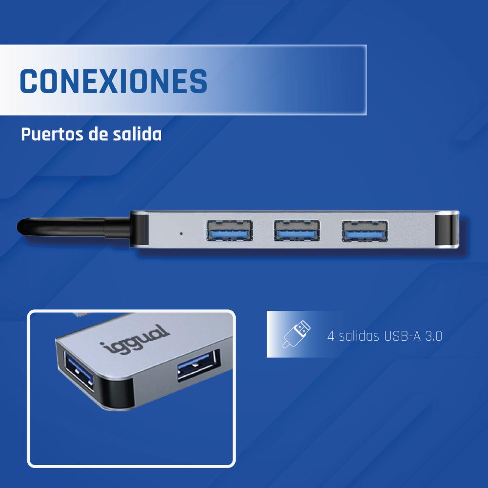 iggual IGG319246 hub de interface USB 3.2 Gen 1 (3.1 Gen 1) Type-C 5000 Mbit/s Prateado - Imagem de Detalhe 12