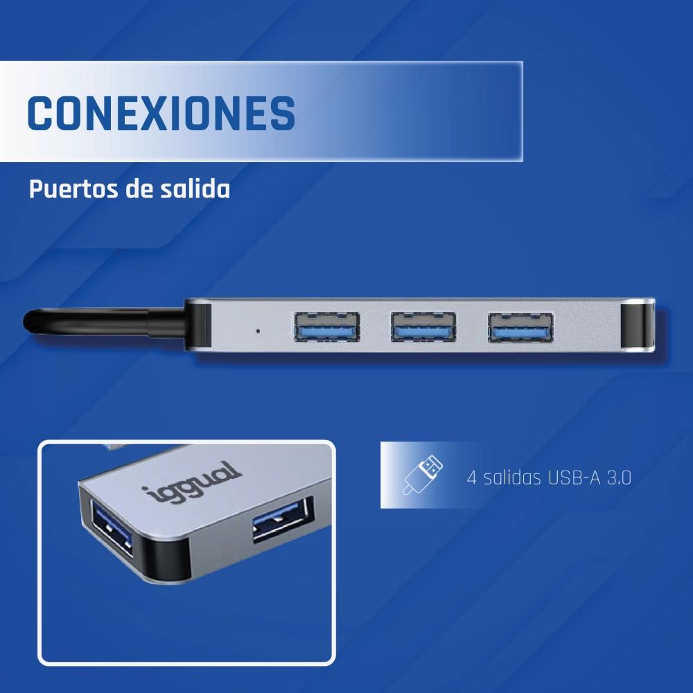 iggual IGG319239 hub de interface USB 3.2 Gen 1 (3.1 Gen 1) Type-C 5000 Mbit/s Prateado - Imagem de Detalhe 15