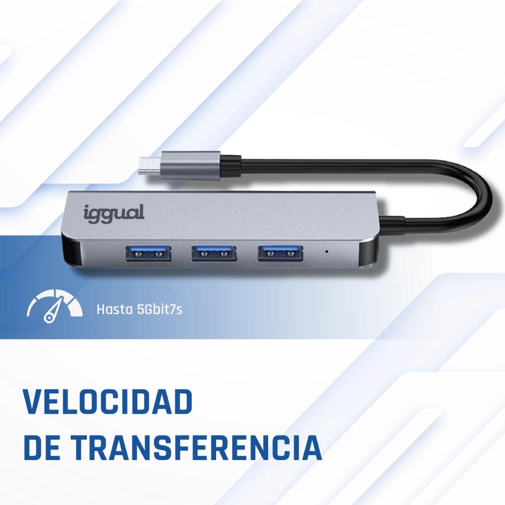 iggual IGG319239 hub de interface USB 3.2 Gen 1 (3.1 Gen 1) Type-C 5000 Mbit/s Prateado - Imagem de Detalhe 16