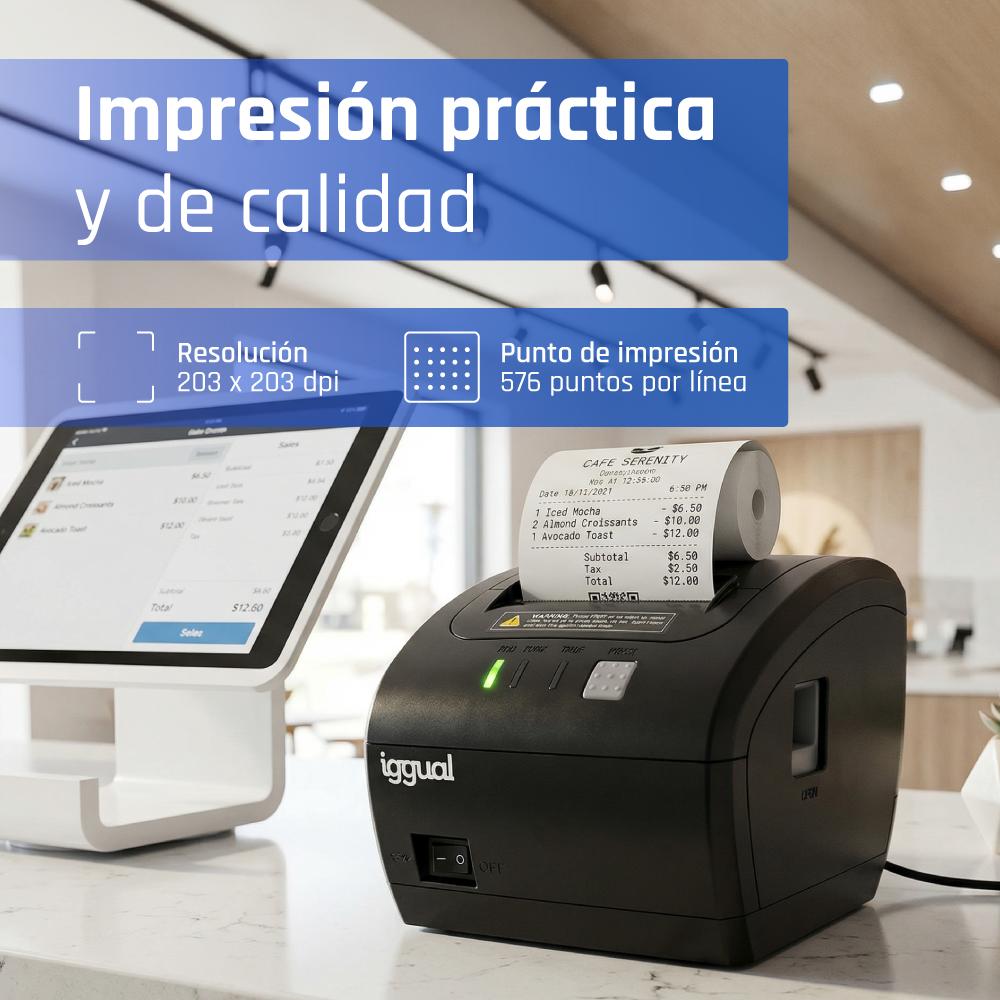 iggual TP7001-1S 203 x 203 DPI Com fios Trasferência termal Impressora POS - Imagem de Detalhe 16