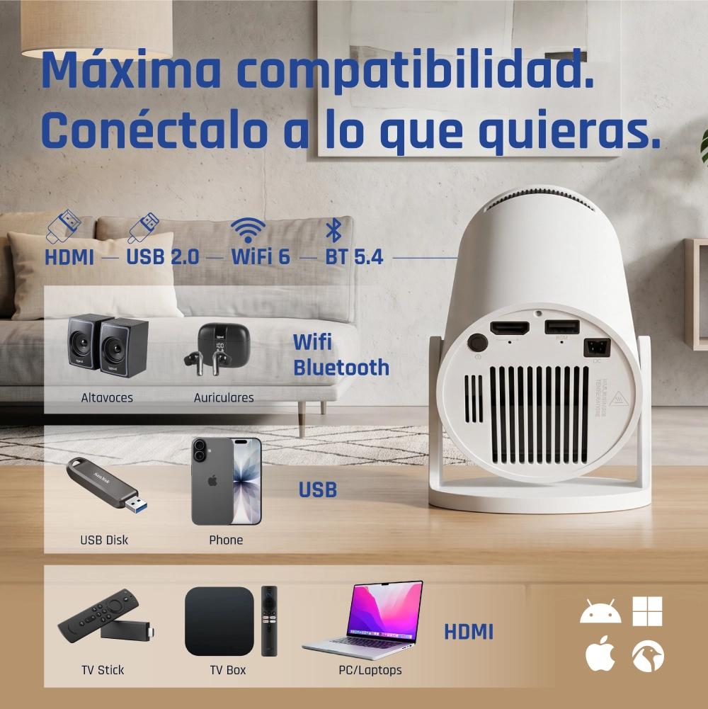 iggual IGG318973+IGG318126 Projetor 120 ANSI lumens 720p (1280x720) Branco - Imagem de Detalhe 21