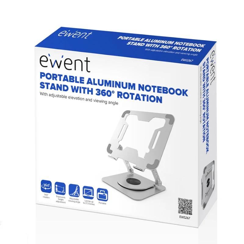 Ewent EW1267 Suporte para Computadores Portáteis Suporte para computador portátil Prateado 43,9 cm (17.3") - Imagem de Detalhe 20