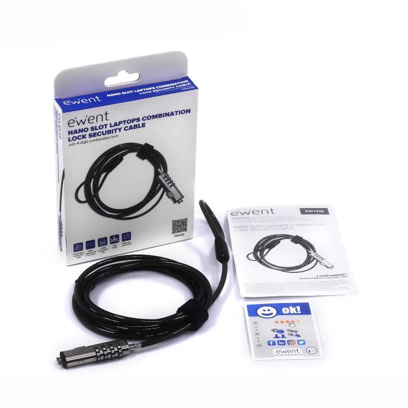 Ewent EW1238 cadeado antirroubo Preto 1,8 m - Imagem de Detalhe 4