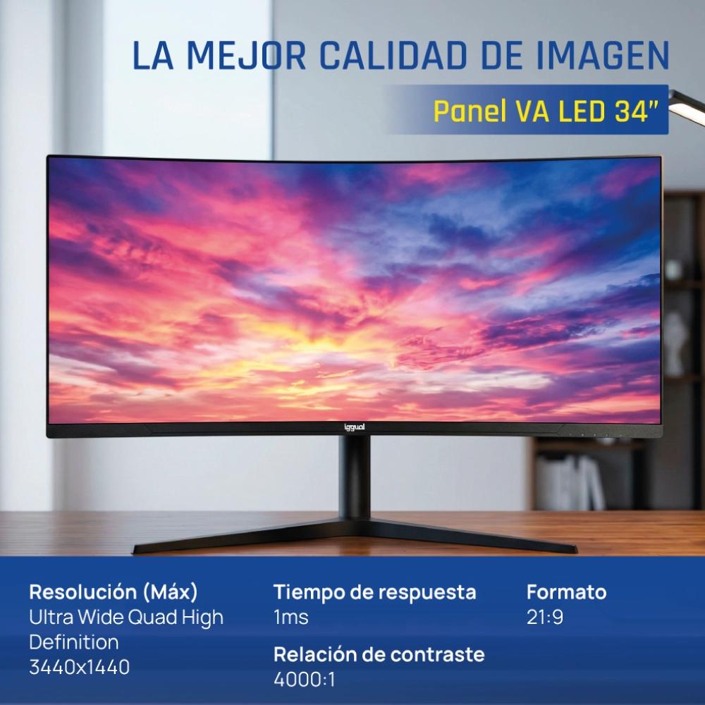 iggual IGG319543 monitor de ecrã 86,4 cm (34") 3440 x 1440 pixels Wide Quad HD LED Preto - Imagem de Detalhe 12