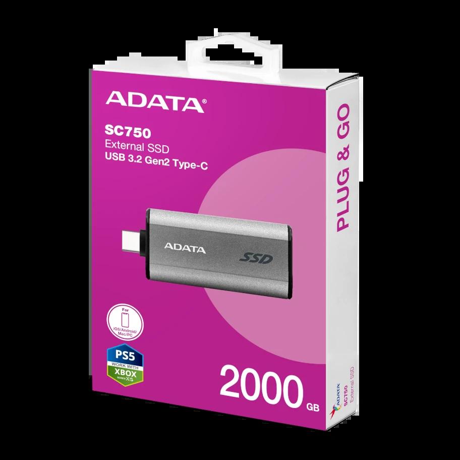 ADATA SC750 2 TB USB Type-C 3.2 Gen 2 (3.1 Gen 2) Cinzento - Imagem de Detalhe 15