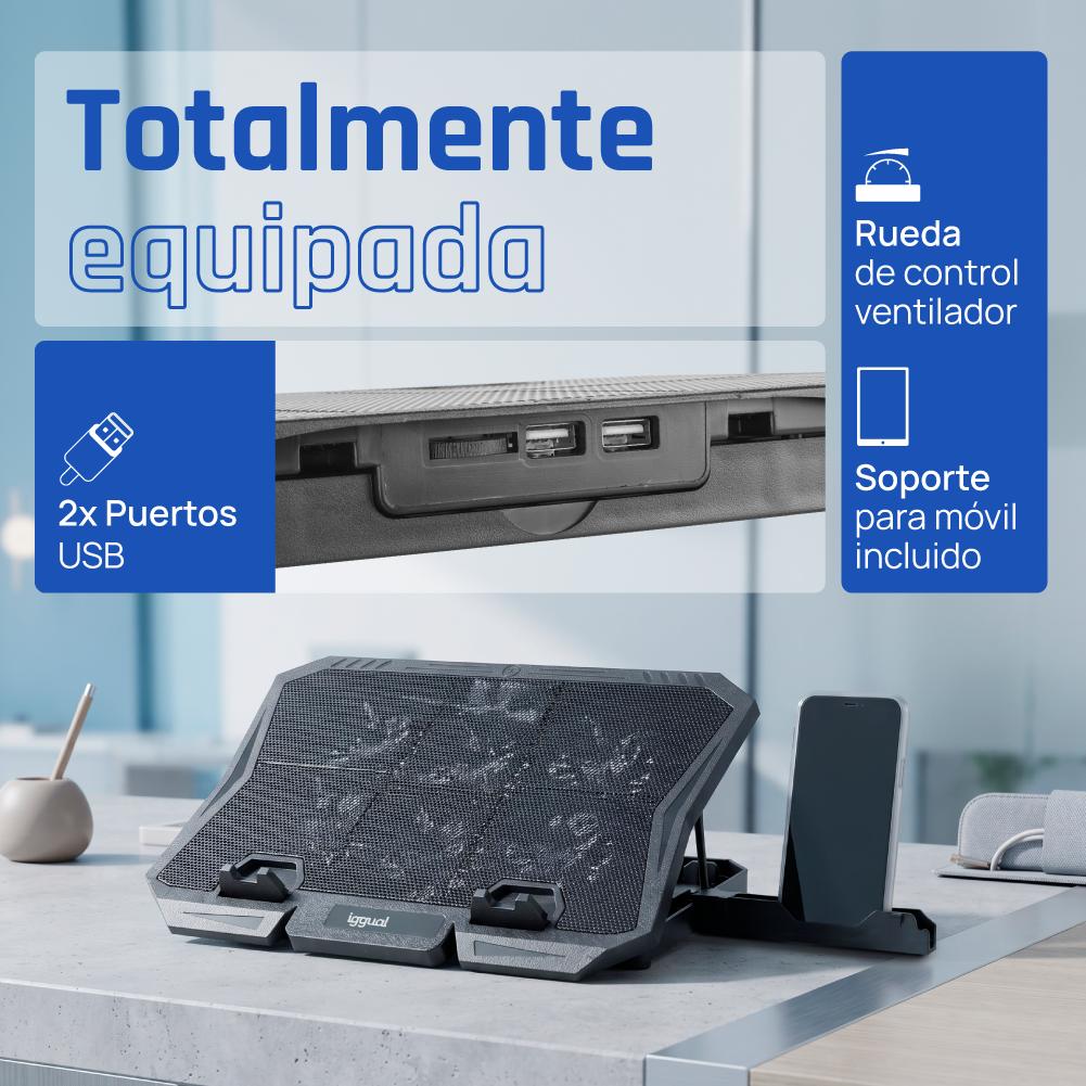 iggual RP6V17 Suporte para computador portátil Preto 43,2 cm (17") - Imagem de Detalhe 8