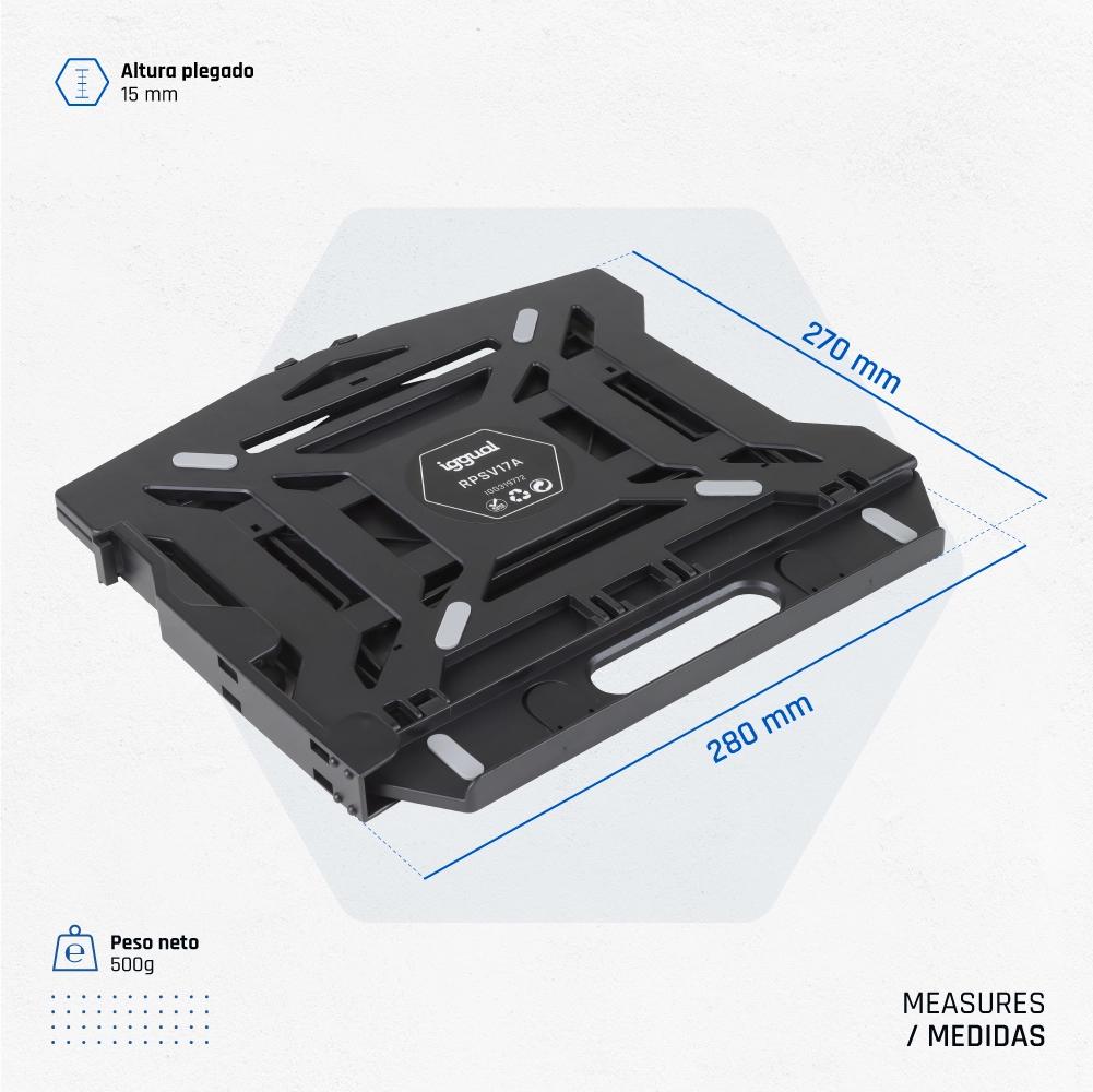 iggual RPSV17A Suporte para computador portátil Preto 43,2 cm (17") - Imagem de Detalhe 4