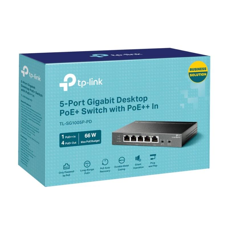 TP-Link TL-SG1005P-PD switch de rede Gigabit Ethernet (10/100/1000) Power over Ethernet (PoE) Preto - Imagem de Detalhe 17
