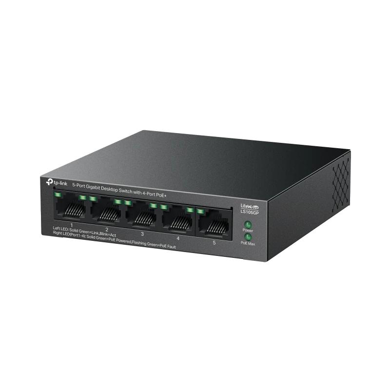 TP-Link LiteWave LS105GP switch de rede Não-gerido Gigabit Ethernet (10/100/1000) Power over Ethernet (PoE) Preto - Imagem de Detalhe 19