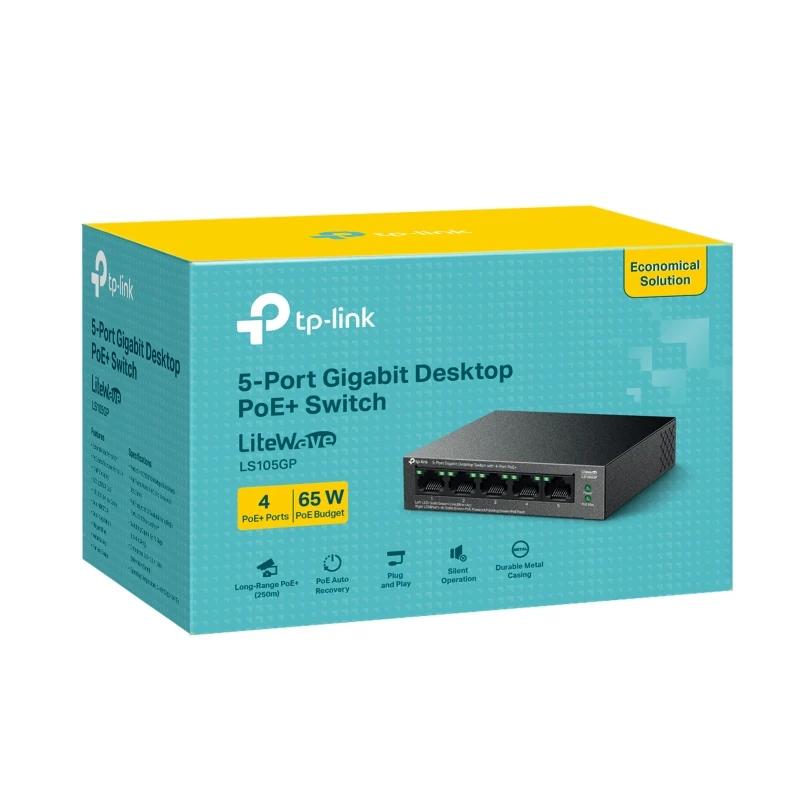 TP-Link LiteWave LS105GP switch de rede Não-gerido Gigabit Ethernet (10/100/1000) Power over Ethernet (PoE) Preto - Imagem de Detalhe 21
