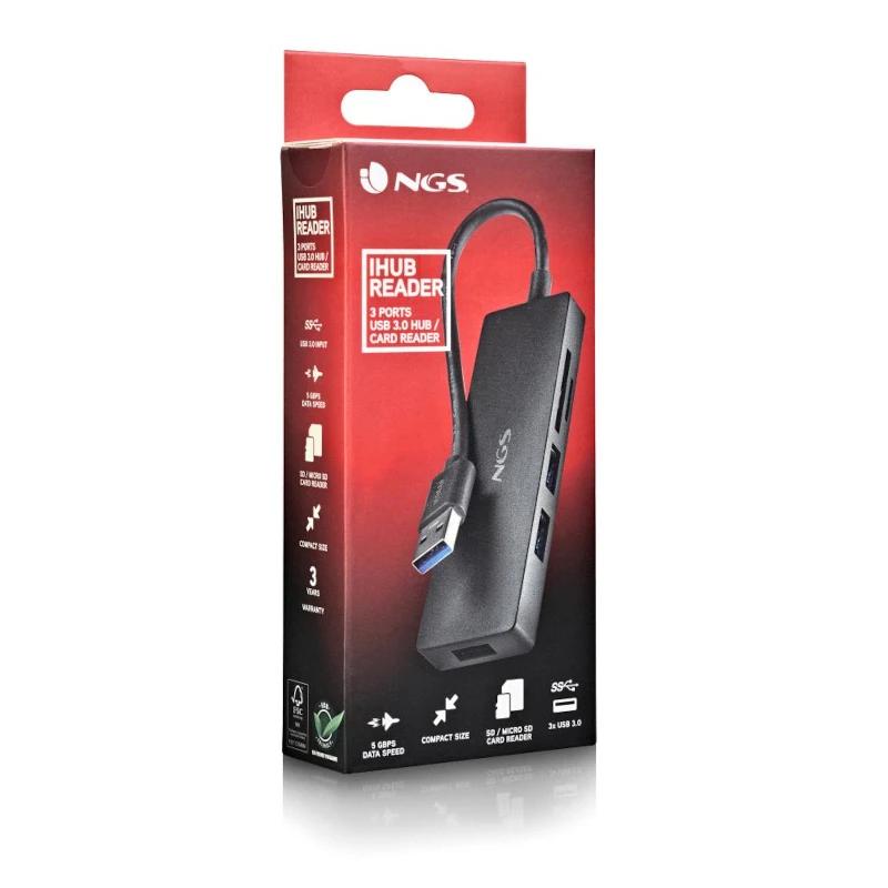 NGS IHUB READER USB 3.2 Gen 1 (3.1 Gen 1) Type-A 5000 Mbit/s Preto - Imagem de Detalhe 14