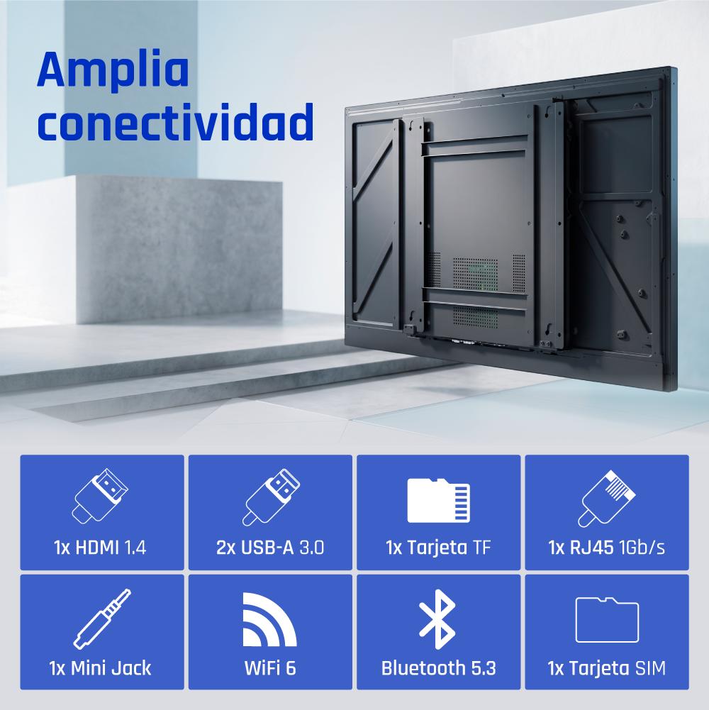 iggual IGG320068 ecrã de sinalização Plasma digital 165,1 cm (65") LED Wi-Fi 1500 cd/m² 4K Ultra HD Aço Processador built-in Android 11 - Imagem de Detalhe 5