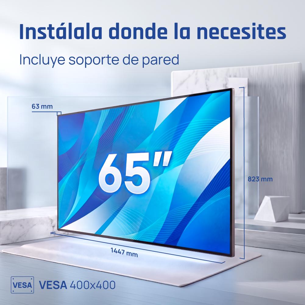 iggual IGG320068 ecrã de sinalização Plasma digital 165,1 cm (65") LED Wi-Fi 1500 cd/m² 4K Ultra HD Aço Processador built-in Android 11 - Imagem de Detalhe 7