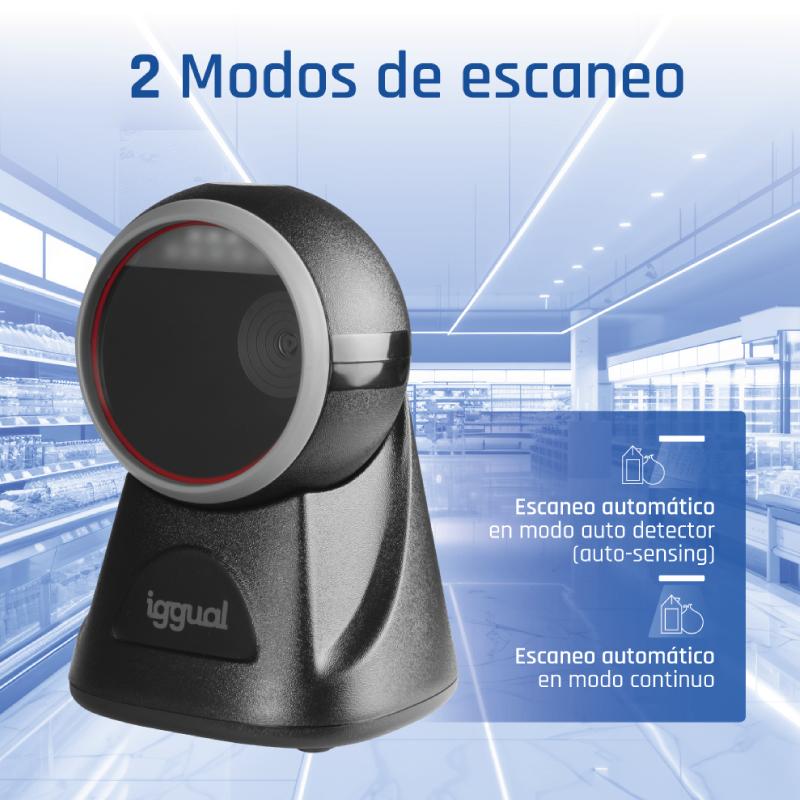 iggual L2DUSB-S-AX Leitor de código de barras fixo 1D/2D CMOS Preto - Imagem de Detalhe 21