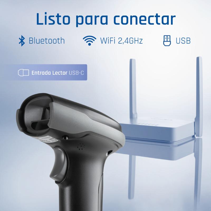 iggual L2DBT-G-AX Leitor de código de barras portátil 1D/2D CMOS Preto - Imagem de Detalhe 14