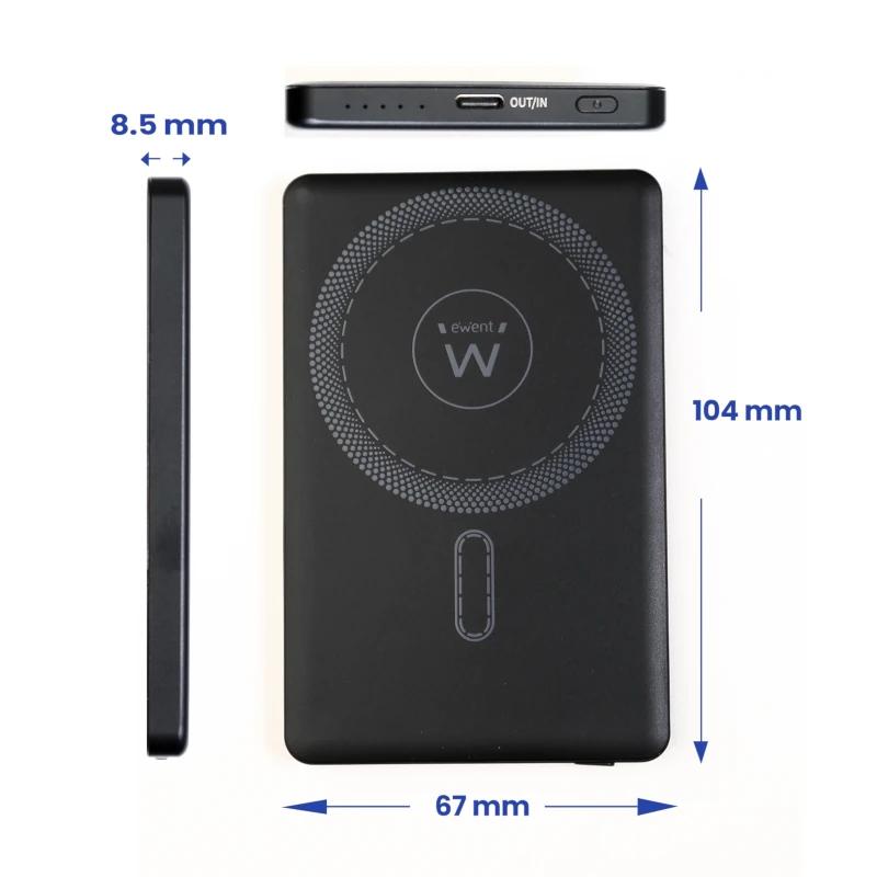 Ewent EW1160 power bank Polímero de lítio (LiPo) Carregamento wireless Preto - Imagem de Detalhe 3