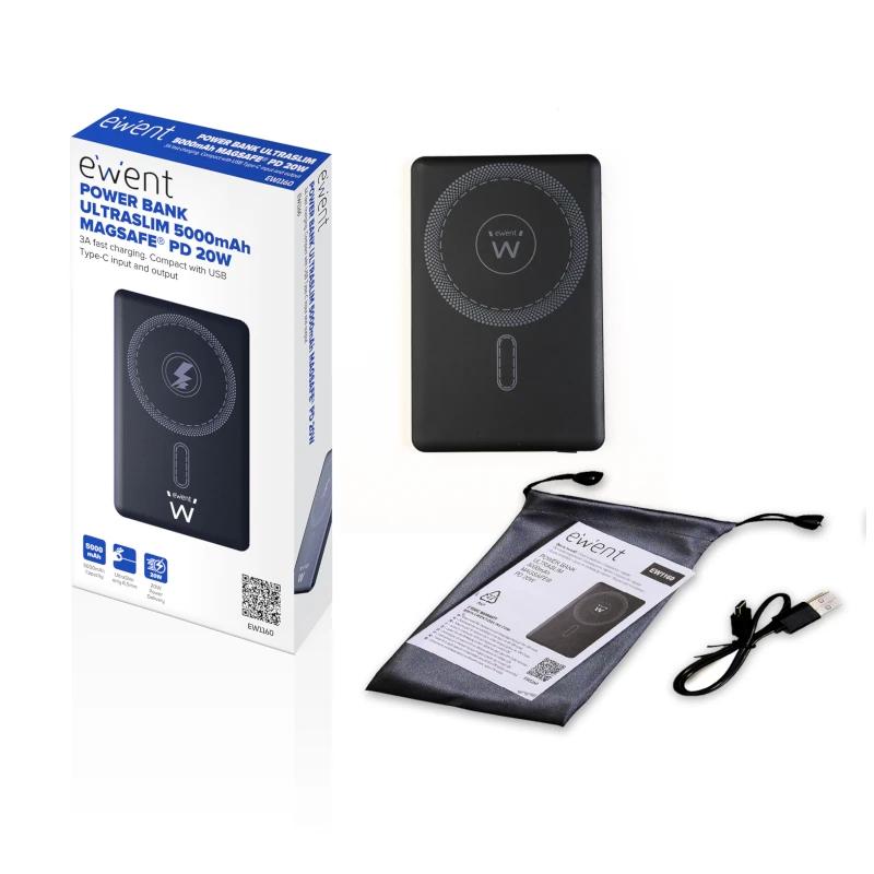 Ewent EW1160 power bank Polímero de lítio (LiPo) Carregamento wireless Preto - Imagem de Detalhe 4