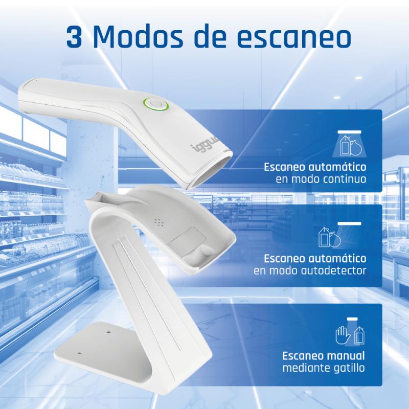 iggual Lector código barras 2D USB botón blanco - Imagem de Detalhe 17