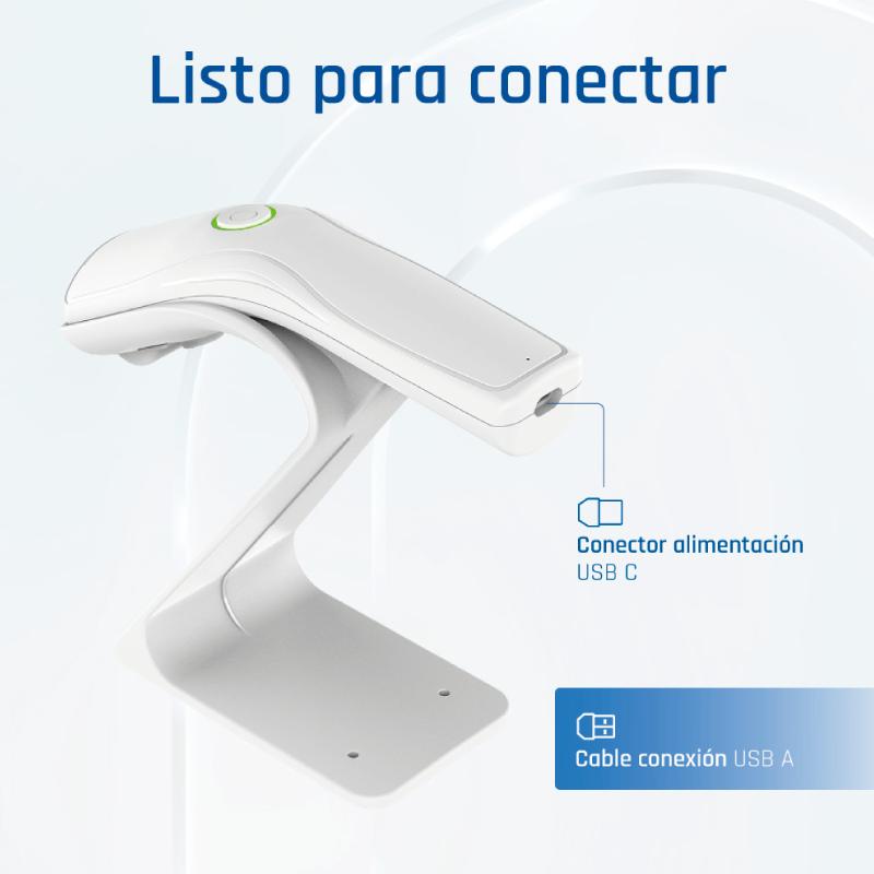 iggual Lector código barras 2D USB botón blanco - Imagem de Detalhe 23