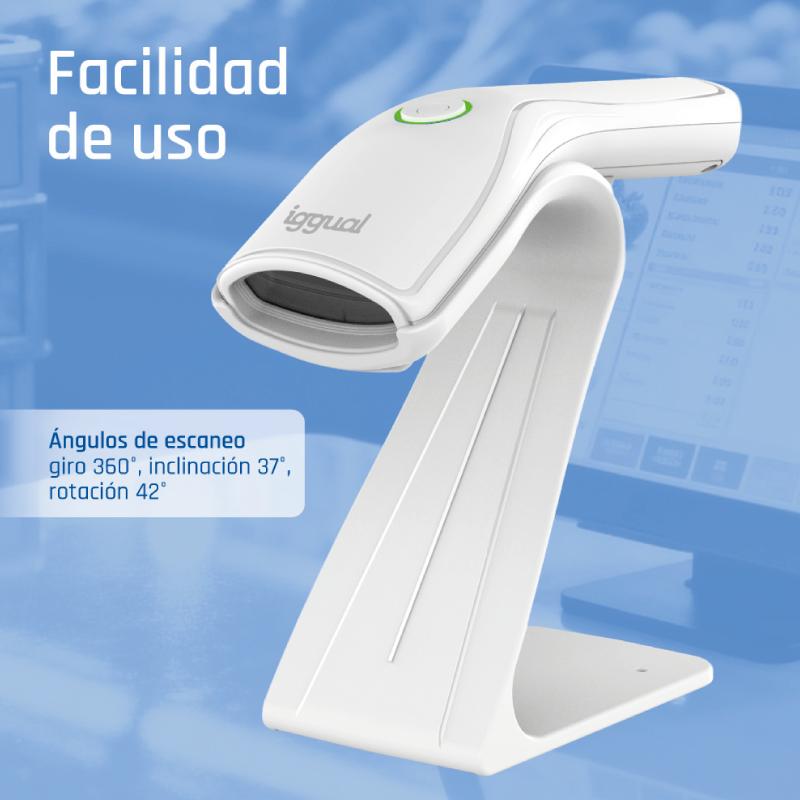 iggual Lector código barras 2D USB botón blanco - Imagem de Detalhe 25