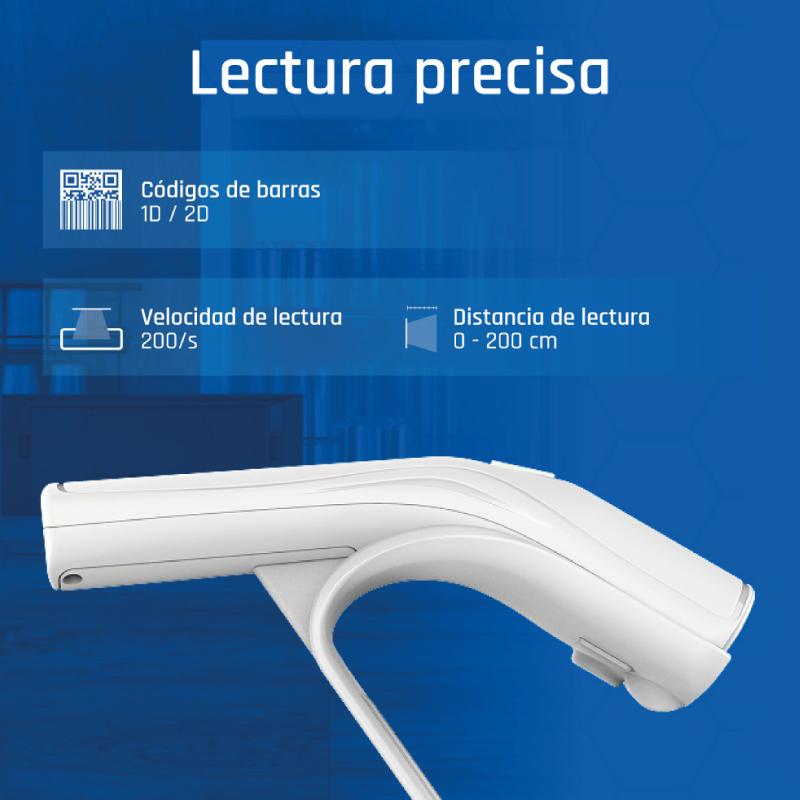 iggual Lector código barras 2D USB botón blanco - Imagem de Detalhe 41