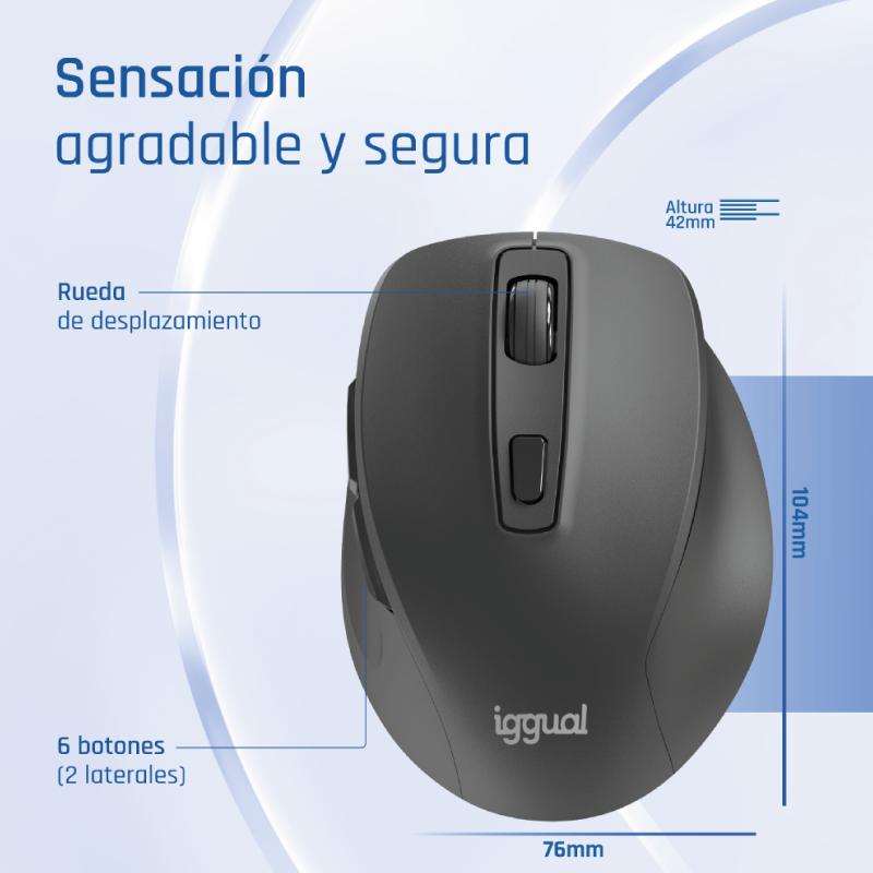 iggual Ratón inalámbrico ERGO-SILENT-6D 1600DPI - Imagem de Detalhe 37