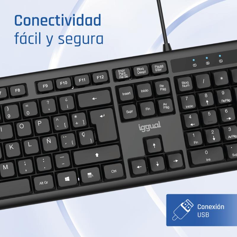 iggual Teclado USB estándar CK-OFFICE-105T negro - Imagem de Detalhe 9