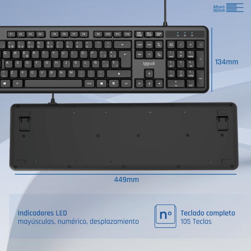 iggual Teclado USB estándar CK-OFFICE-105T negro - Imagem de Detalhe 36