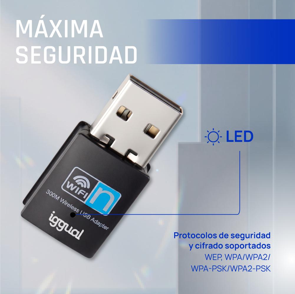 iggual Adaptador USB Wifi 300 Mbps mono 2.4GHz - Imagem de Detalhe 6