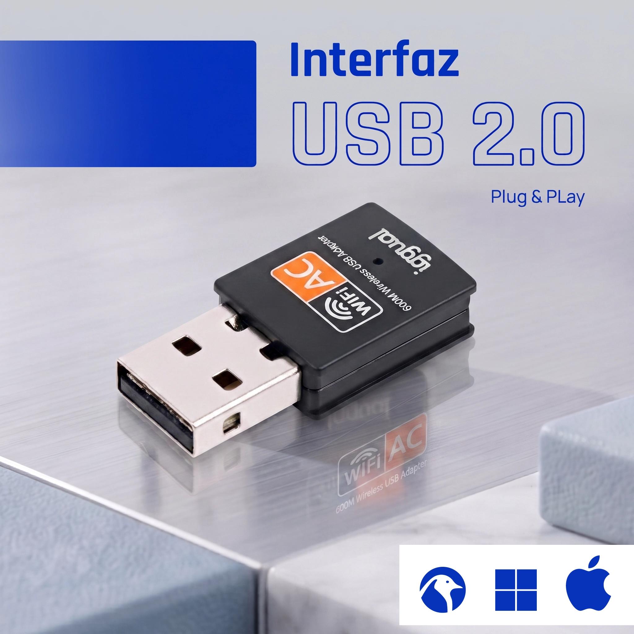 iggual Adaptador USB Wifi 600 Mbps dual 2.4G/5G - Imagem de Detalhe 3