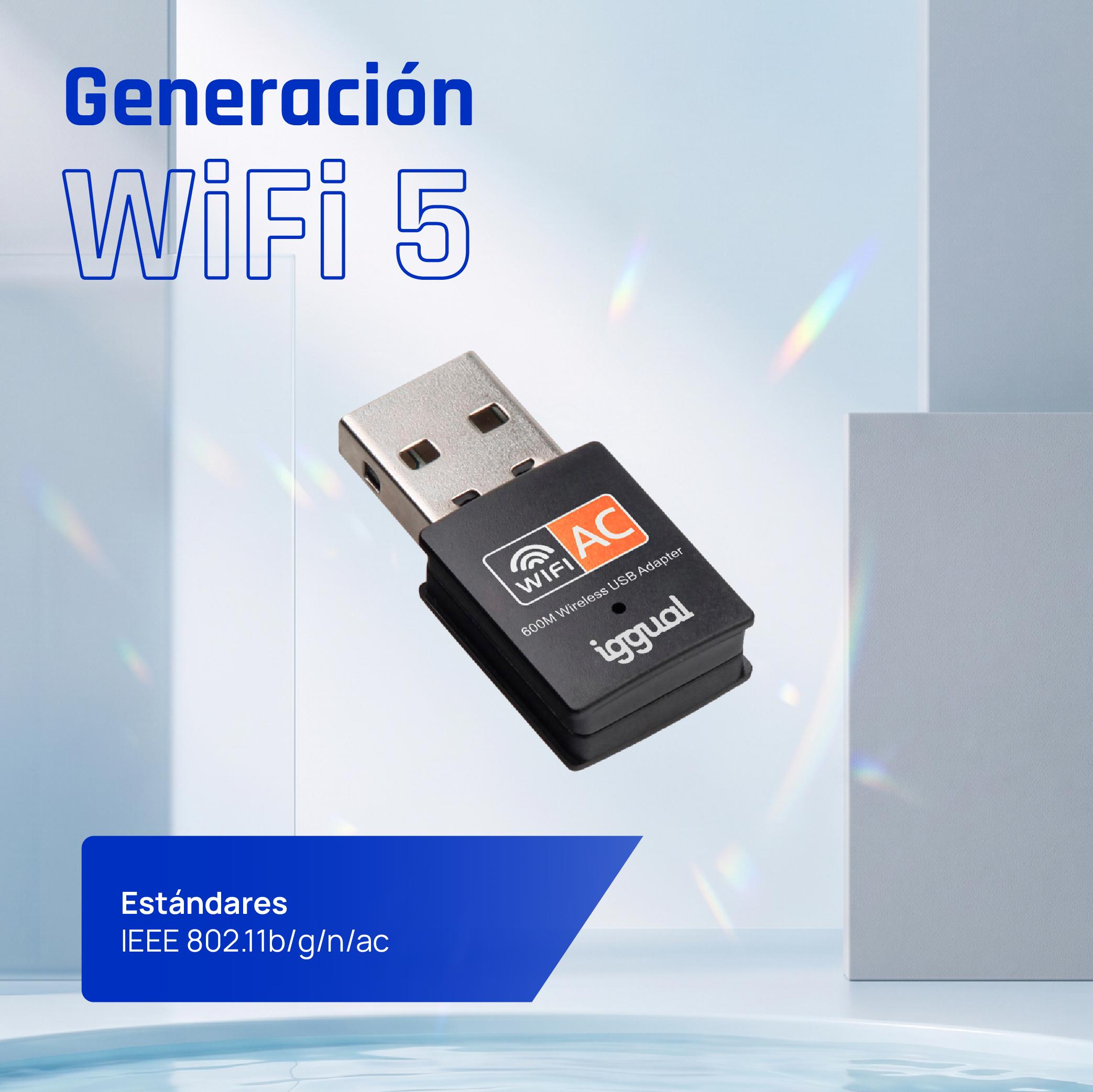 iggual Adaptador USB Wifi 600 Mbps dual 2.4G/5G - Imagem de Detalhe 4