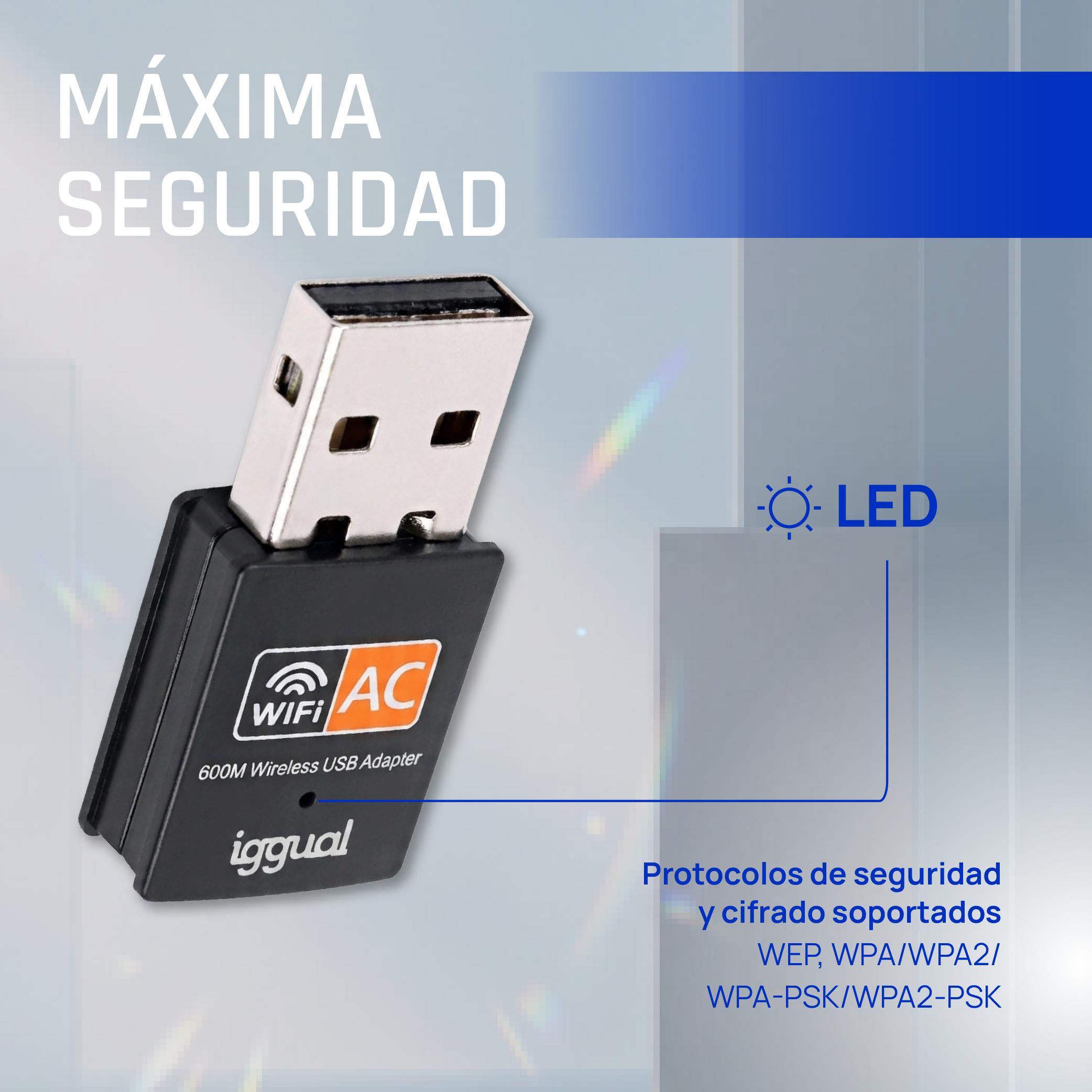 iggual Adaptador USB Wifi 600 Mbps dual 2.4G/5G - Imagem de Detalhe 5