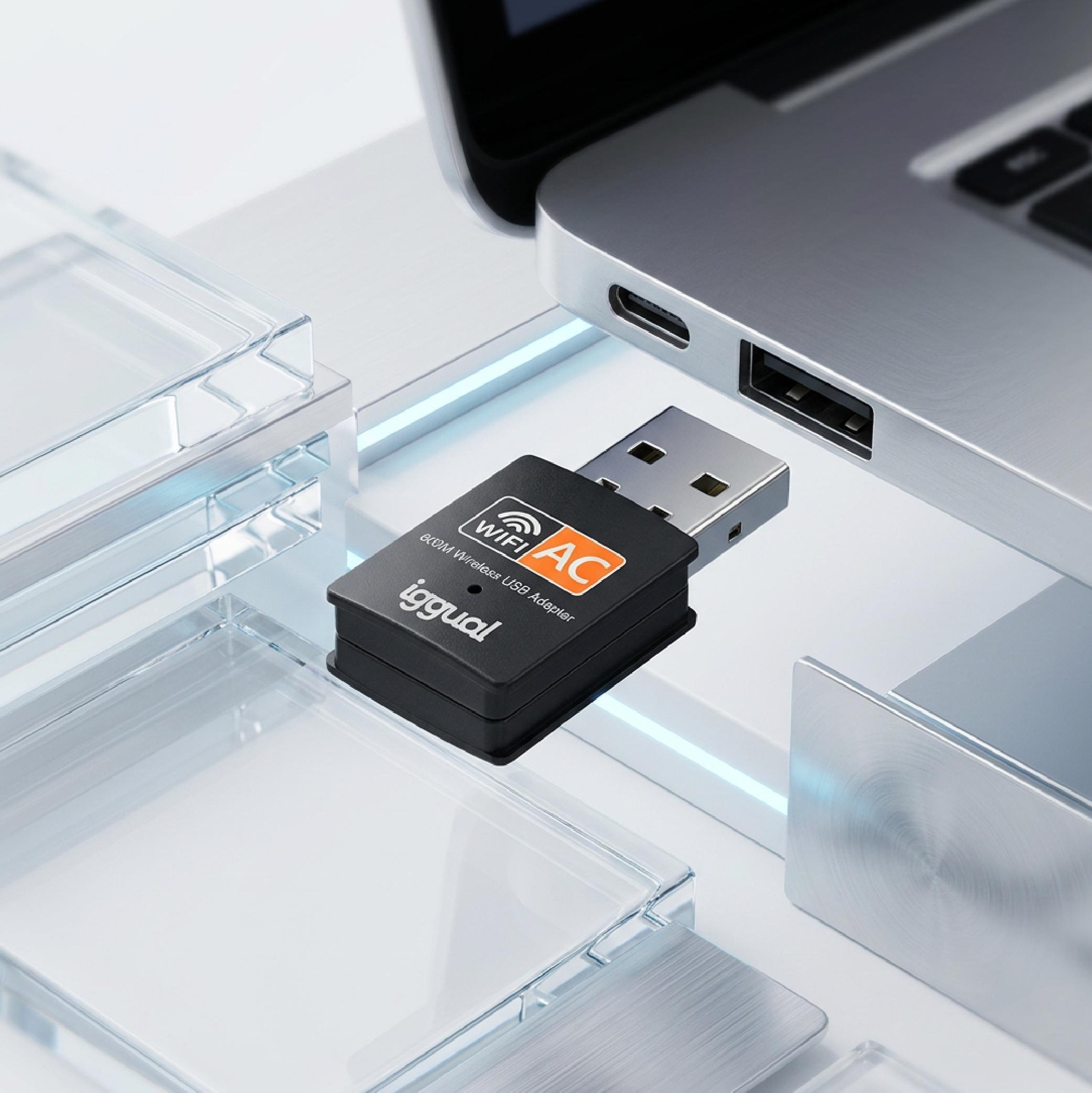 iggual Adaptador USB Wifi 600 Mbps dual 2.4G/5G - Imagem de Detalhe 7