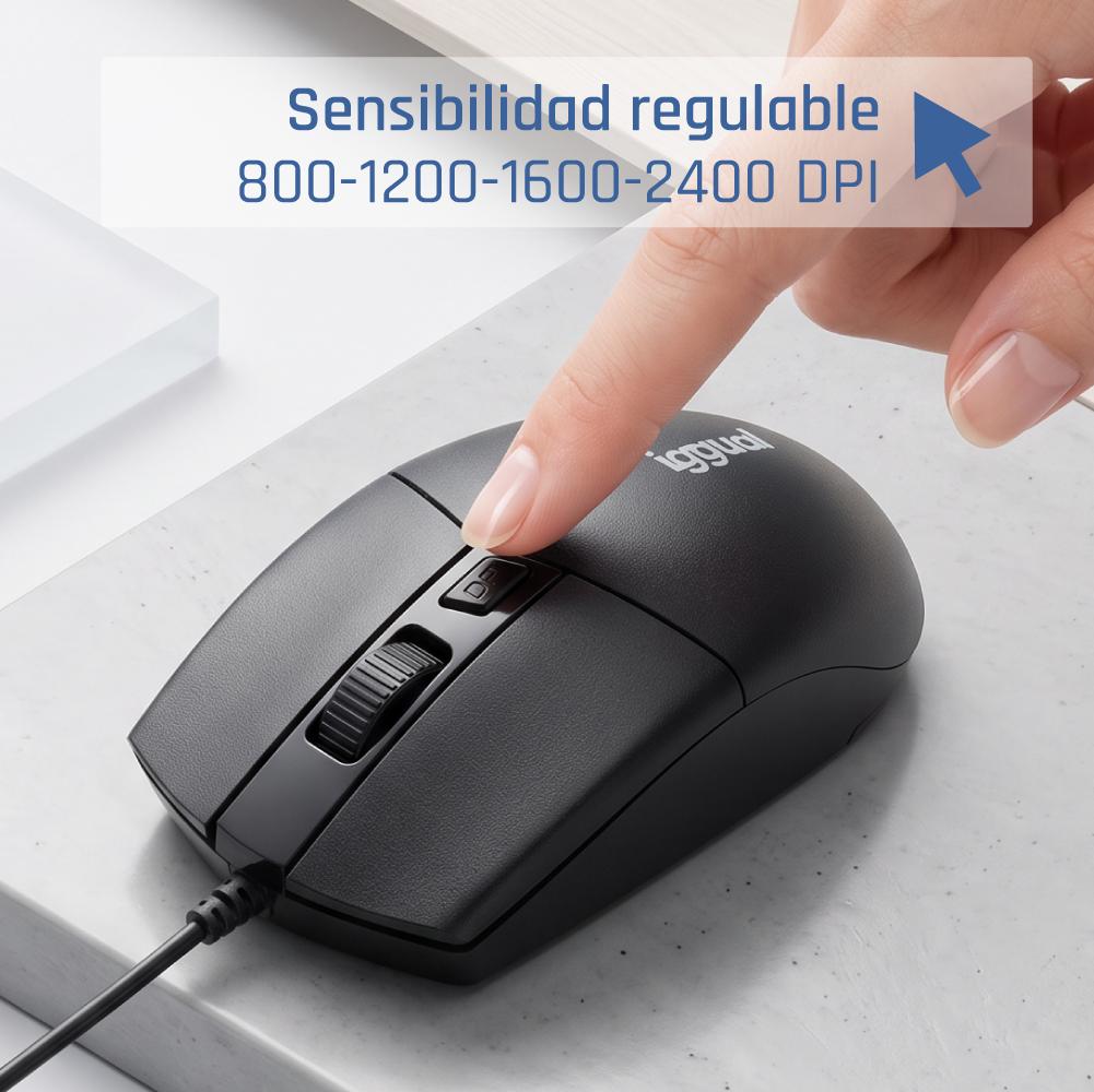 iggual Ratón óptico COM-BUSINESS2-2400DPI negro - Imagem de Detalhe 6