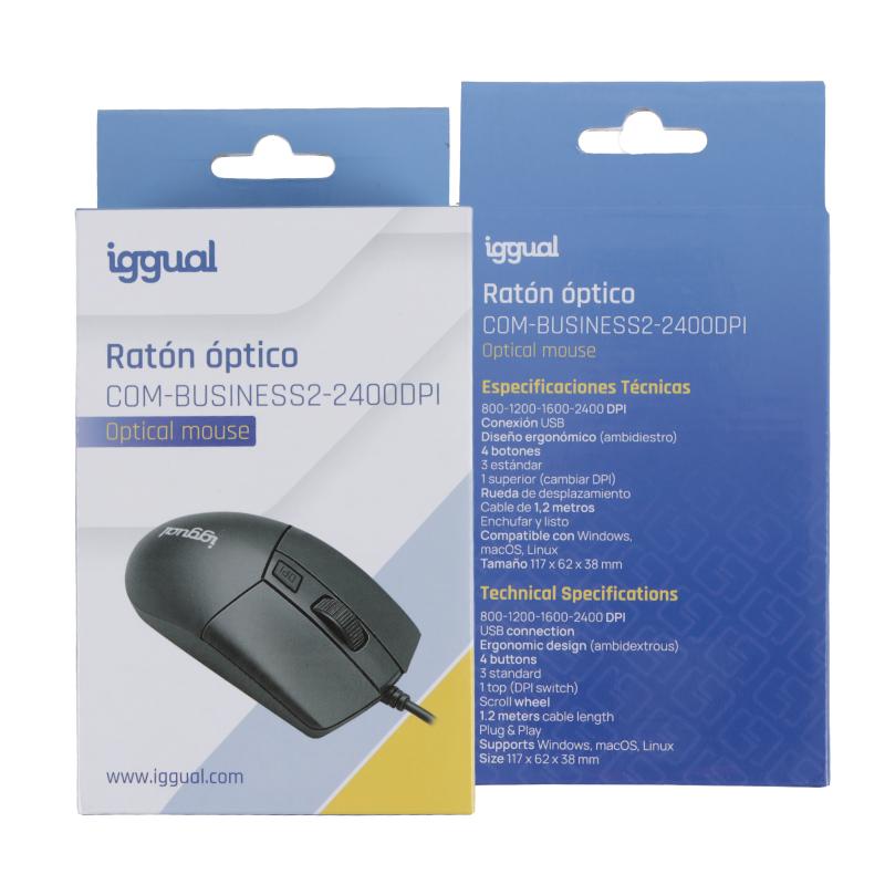iggual Ratón óptico COM-BUSINESS2-2400DPI negro - Imagem de Detalhe 11