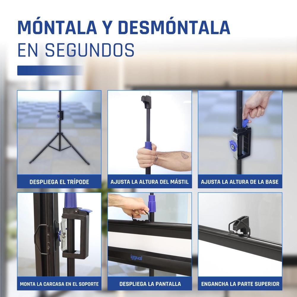 iggual Pantalla 72" 152x115 cm 4:3 trípode+bolsa - Imagem de Detalhe 9