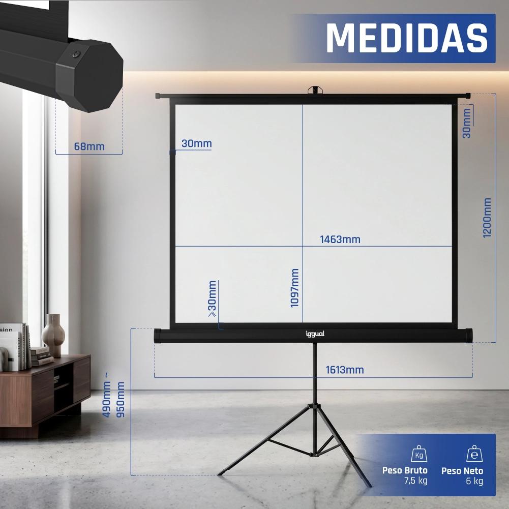 iggual Pantalla 72" 152x115 cm 4:3 trípode+bolsa - Imagem de Detalhe 12