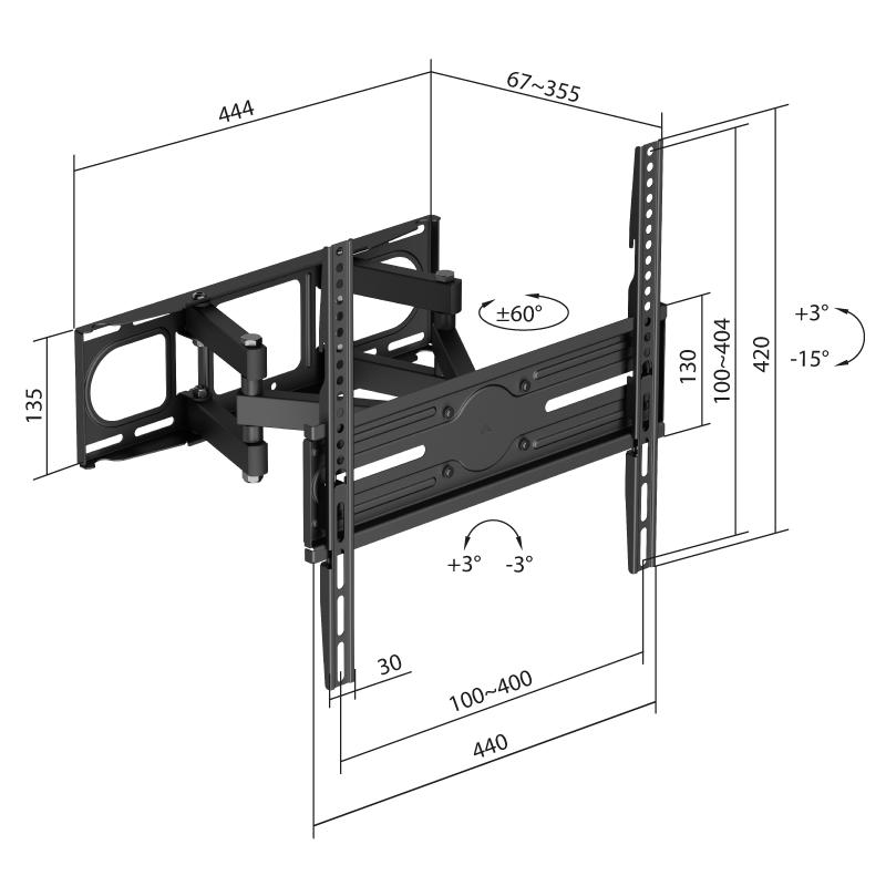 iggual SPTV03-L Soporte TV pared Full 32"-75" 40kg - Imagem de Detalhe 4