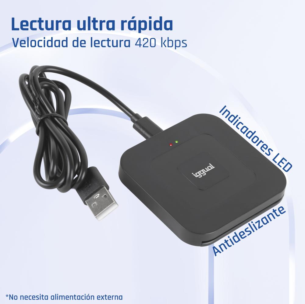 iggual Lector DNI SIP tarjetas ID USB-A / tipo C - Imagem de Detalhe 10
