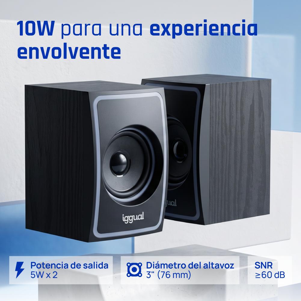 iggual Altavoces 2.0 10W mini-jack + USB Bluetooth - Imagem de Detalhe 4